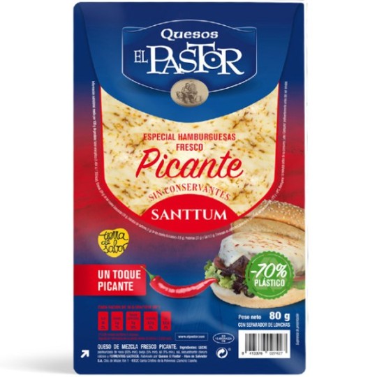 El Pastor|Острая нарезка из сыра , для гамбургера, 80 гр