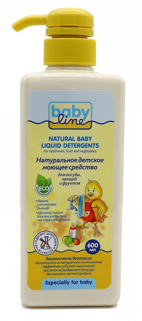 Жидкость для мытья подуды, овощей и фруктов Babyline 600мл