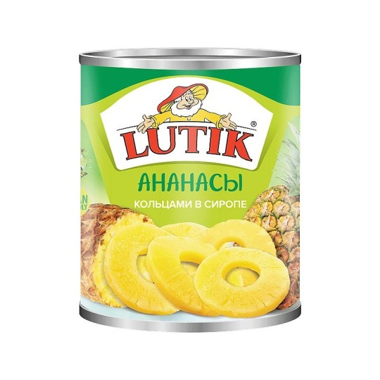 АНАНАСЫ LUTIK ЛОМТИКАМИ В СИРОПЕ 580МЛ Ж/Б