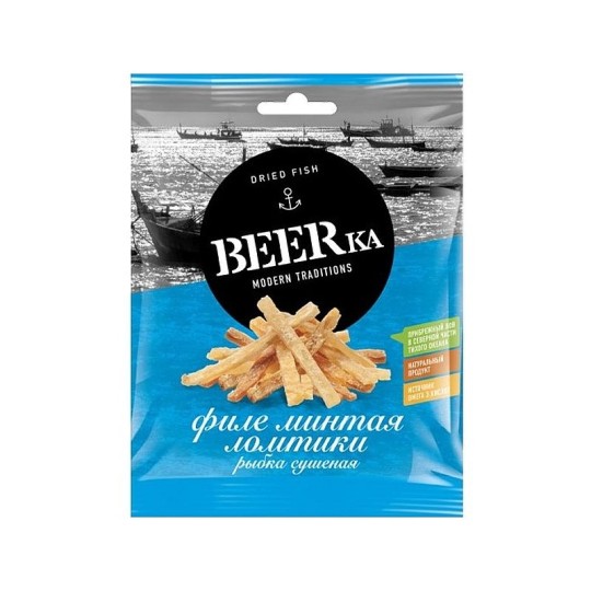 Рыбка  BEERка  Филе минтая, ломтики, 25 гр