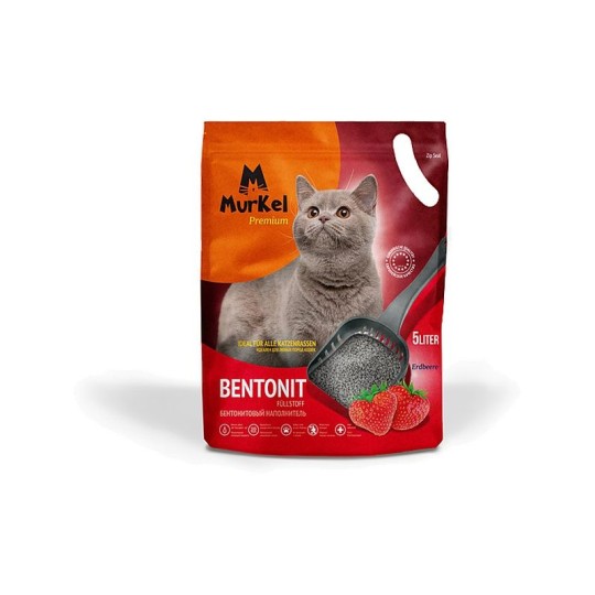 КОМКУЮЩИЙСЯ НАПОЛНИТЕЛЬ Д/КОШАЧЬЕГО ТУАЛЕТА БЕНТОН. КЛУБНИКА