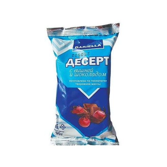 ДЕСЕРТ ТВОРОЖНЫЙ "DARIELLA" ВИШНЯ В ШОКОЛАДЕ , 90Г