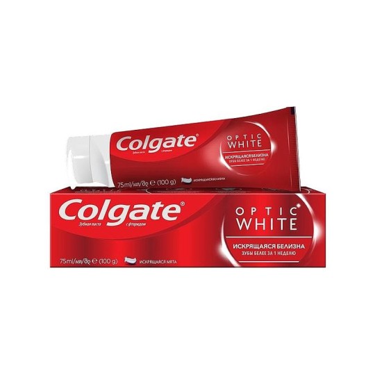 Colgate Optic White Искрящаяся белизна отбеливающая зубная паста, 75 мл