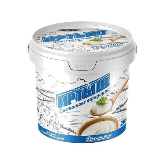 ПРОДУКТ СМЕТАННЫЙ ИРТЫШ ДОМАШНИЙ 20% 700Г ПЛ/ВЕД