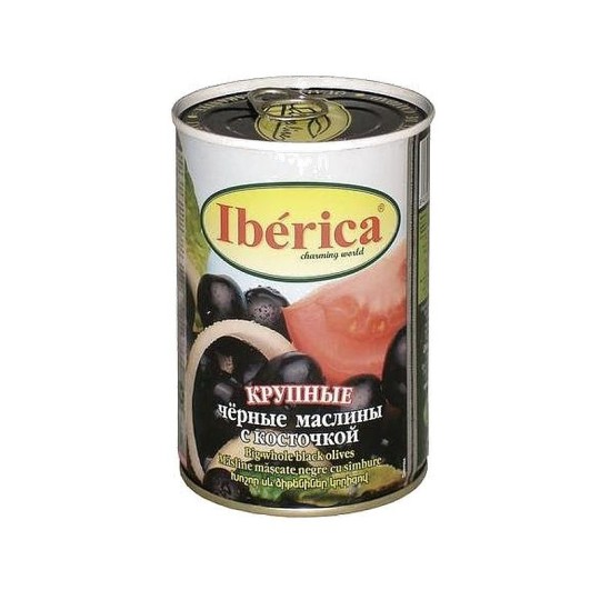 Маслины IBERIСA с косточкой крупные, 360г