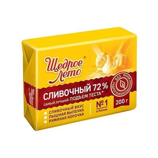 Маргарин Щедрое лето сливочный вкус 72% 200 г