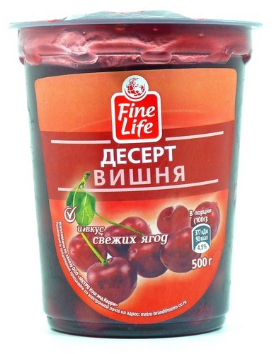 500Г Десерт FINE LIFE Вишня плодово-ягодный