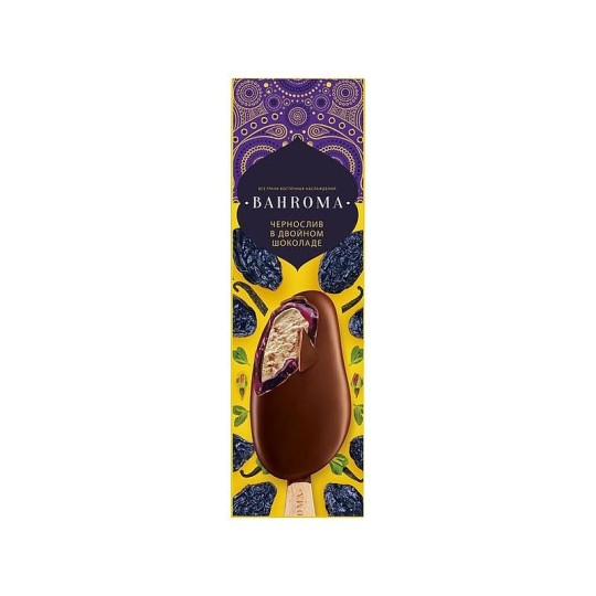 Мороженное BAHROMA Чернослив в двойном шоколаде 75Г
