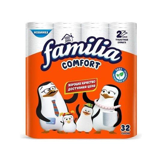 БУМАГА ТУАЛЕТНАЯ FAMILIA COMFORT 2СЛ 32РУЛ