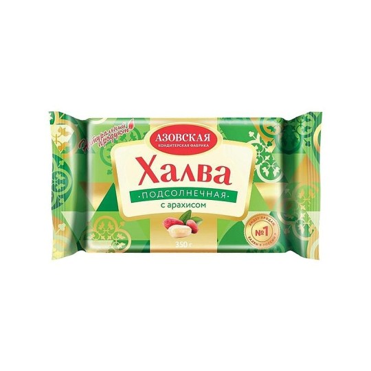 Халва "Подсолнечная" с арахисом,  АЗОВСКАЯ,   350 гр