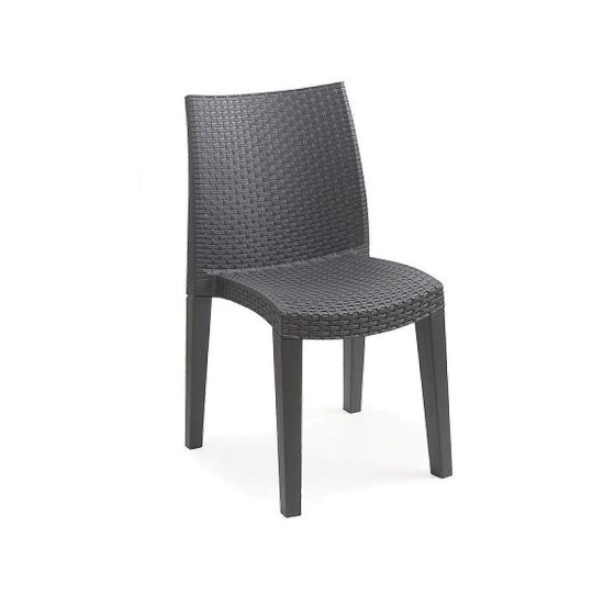 СТУЛ ПЛАСТИК ЧЕРНЫЙ LADY RESIN