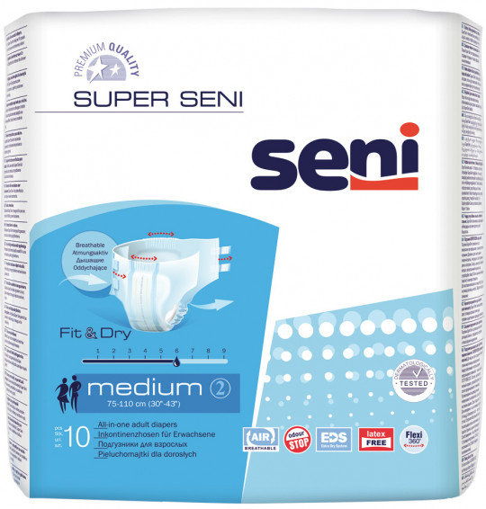 Подгузники для взрослых  SENI SUPER medium 10 шт