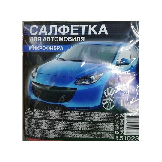 Салфетка для автомобиля микрофибра 30*30 см 1 шт