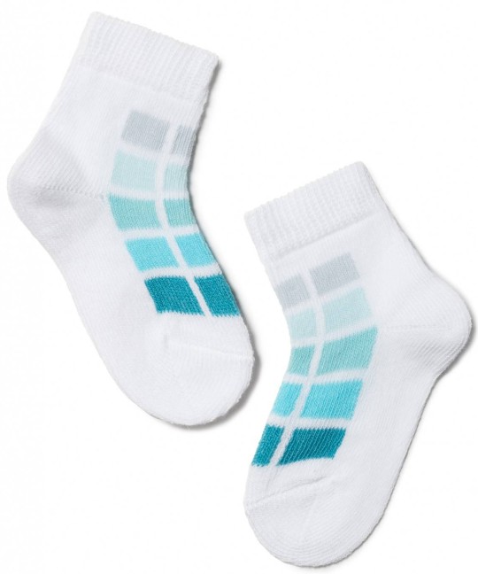 Носки детские Conte Tip-Top белые-бирюзовые размер 8