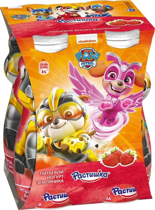 Йогурт питьевой Растишка земляника 90 г