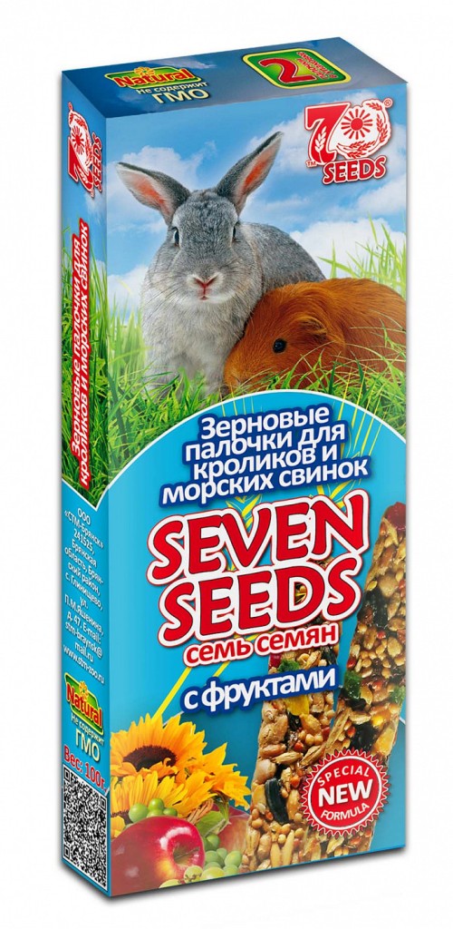 Зерновые палочки Seven seeds для кроликов и морских свинок с фруктами 100г