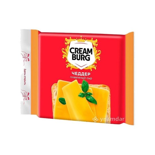 ПЛАВЛЕННЫЙ СЫР CREAMBURG ЧЕДДЕР 45% 140 Г