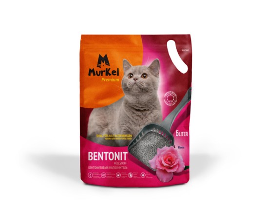 НАПОЛНИТЕЛЬ MURKEL Д/КОШ ТУАЛ КОМК БЕНТОНИТ РОЗА 8КГ