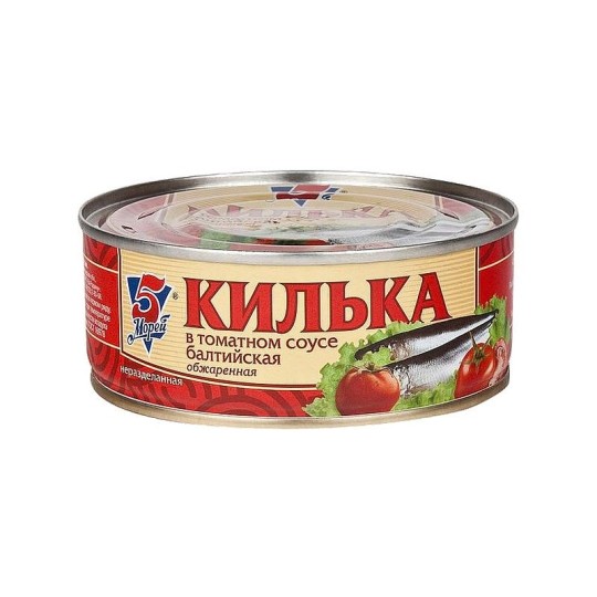 Килька 5Морей в томатном соусе балтийская, 240г