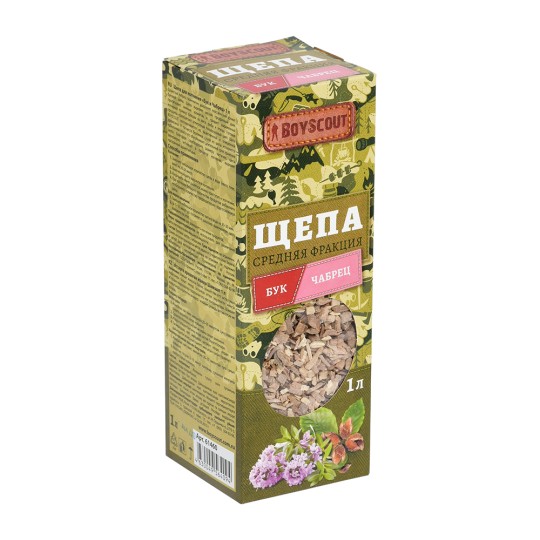  Щепа для копчения   BOYSCOUT "Бук + Чабрец", 1л
