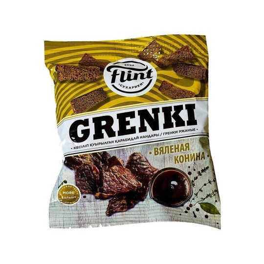 Гренки Flint ржаные вкус вяленая конина 110 г