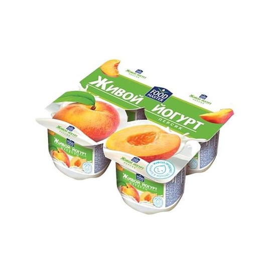 Живой йогурт FOOD MASTER персик 1,5% 110 гр. 1 шт.
