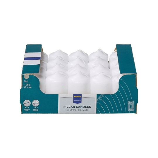  СВЕЧИ СТОЛБИК 20ШТ 38X70ММ METRO PROFESSIONAL