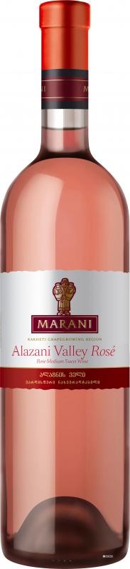 Marani Алазанская долина - розовое полусладкое вино 12%, 0,75 л