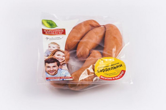 Народные Колбасы Сардельки в натуральной оболочке ,1с газ