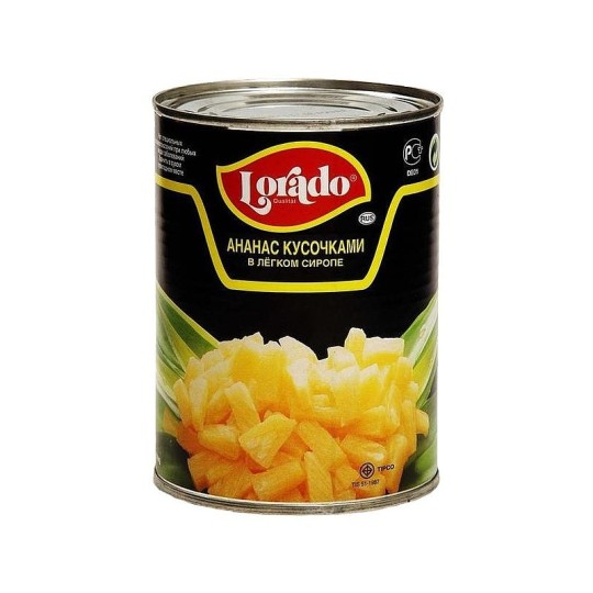 Ананасы Lorado в легком сиропе кусочками 580мл