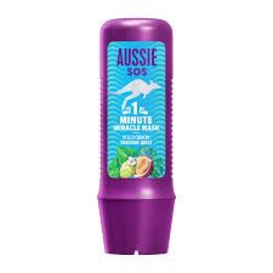 МАСКА AUSSIE SOS 1 MINUTE MIRACLE ВСЕ В ОДНОМ CПАСЕНИЕ ЦВЕТА 225МЛ