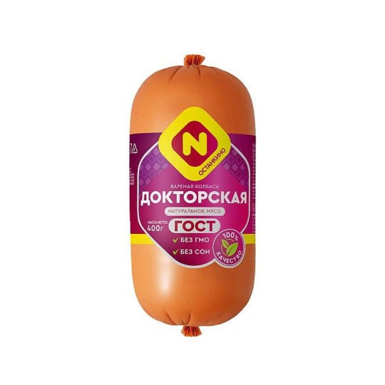 КОЛБАСА ВАР ПАПА МОЖЕТ ГОСТ ДОКТОРСКАЯ 400Г