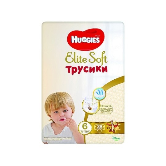Подгузники-трусики детские Huggies Elite Soft 6 16-22 кг 28 шт