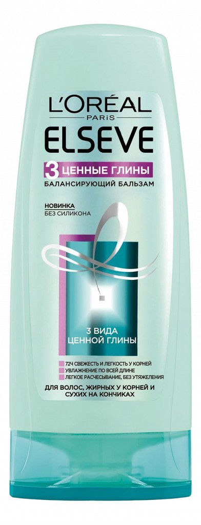 Бальзам L'oreal Paris Elseve Балансирующий для волос, жирных у корней и сухих на кончиках 200мл