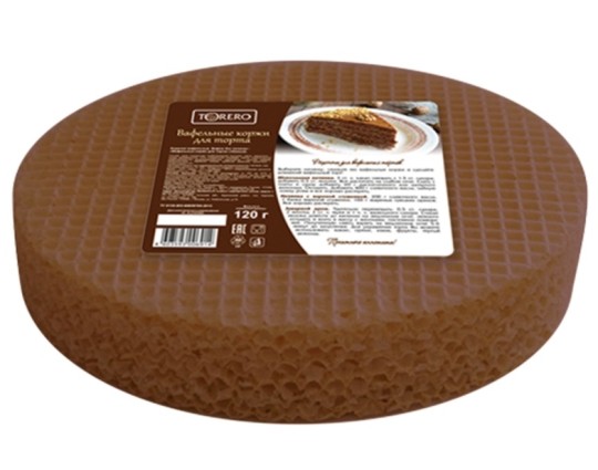 Вафельные коржи для торта ТОРЕРО Темные 120 Г