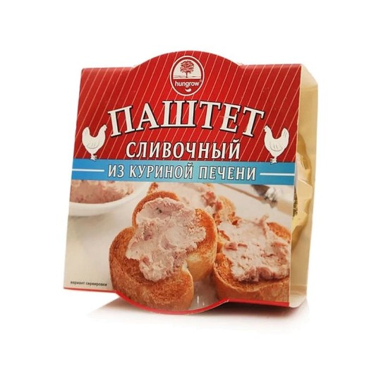 ПАШТЕТ HANGROW СЛИВОЧНЫЙ ИЗ КУРИНОЙ ПЕЧЕНИ ЛАМИСТЕР 90Г