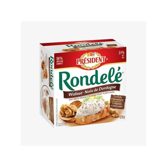 (уценка) СЫР ПРЕЗИДЕНТ РОНДЕЛЕ С ГРЕЦКИМ ОРЕХОМ 125Г 70%