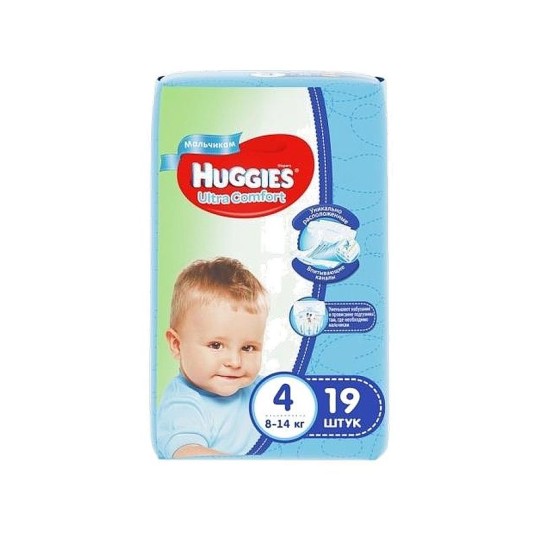 Подгузники Huggies Ultra Comfort для мальчиков размер 4 (8-14 кг) 19 шт