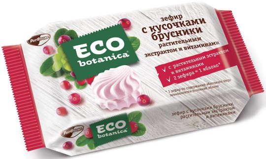 Зефир Есо-botanica С кусочками брусники и зеленым чаем 250г
