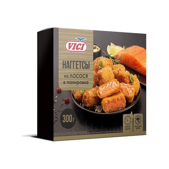 НАГГЕТСЫ VICI ЛОСОСЬ В ПАНИРОВКЕ ЗАМ 300Г