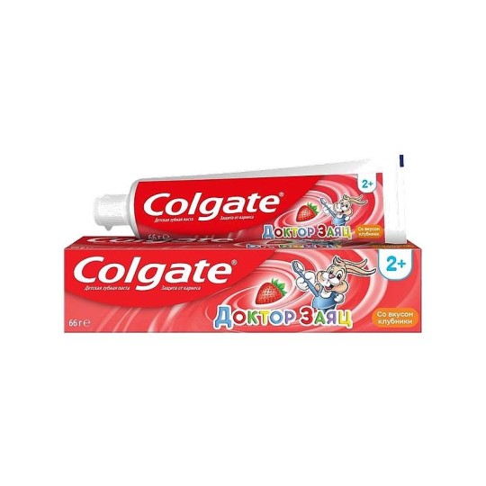 Colgate Доктор Заяц вкус Клубники детская зубная паста, 50 мл