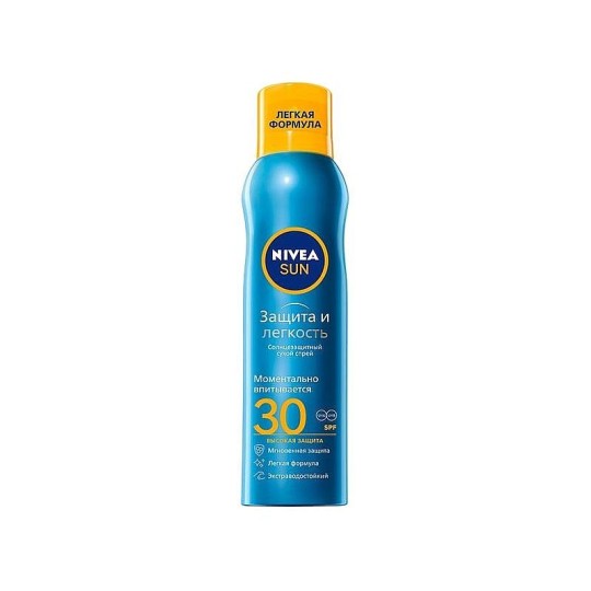 Спрей освежающий солнцезащитный Nivea SPF30, Защита и прохлада, 200 мл.  
