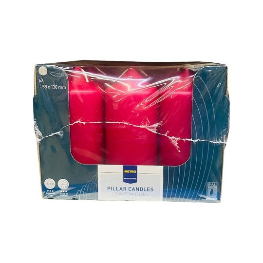  СВЕЧИ СТОЛБИК 6ШТ 58Х130ММ 