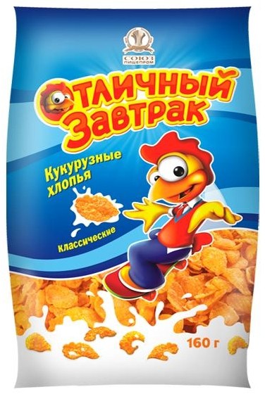 Завтрак сухой "Царь" Кукурузные  хлопья, 160 гр 