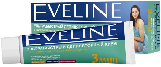Крем для депиляции Eveline ультрабыстрый 3 минуты с экстрактами алоэ вера и персика 100 мл