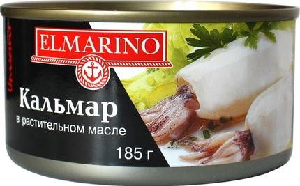 Кальмар в масле ELMARINO, 185г