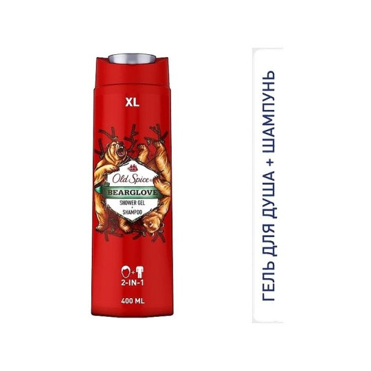 Гель для душа и шампунь 2в1 Old Spice Bearglove 400 мл.