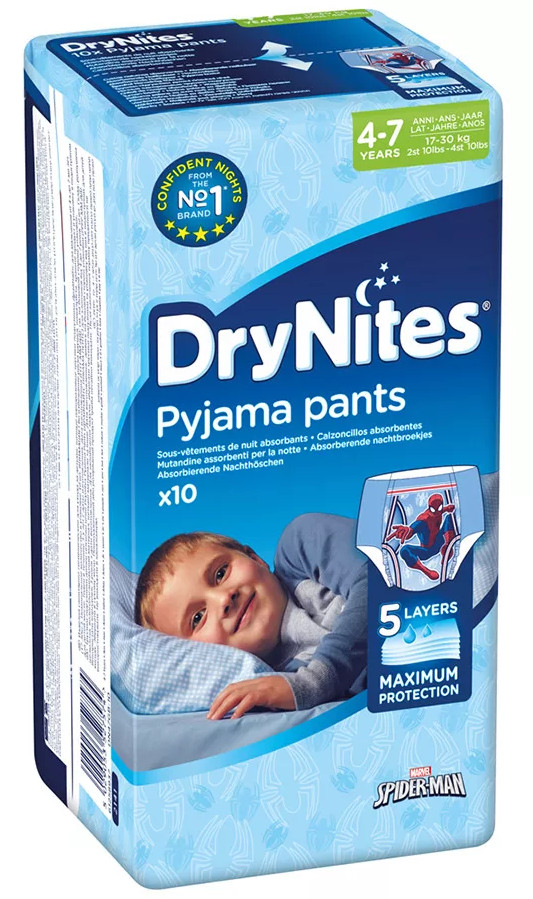 Подгузнки-трусики Huggies DryNites Человек паук 4-7 лет 10шт