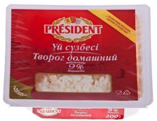 Творог "Домашний" PRESIDENT 9% 200 гр, ванночка