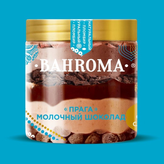 Мороженое Bahroma Банка Пломбир Прага Мол Шоколад 320 гр